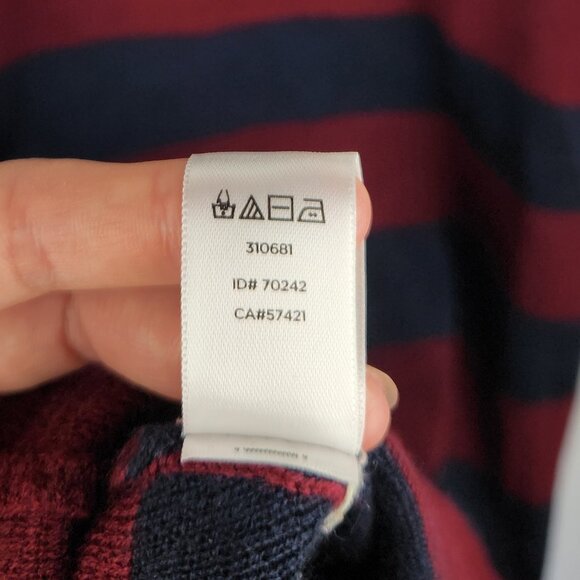 Ann Taylor Loft Wool Blend Striped Stretchy Knit Sleeveless Midi Dress sz M - Picture 8 of 8